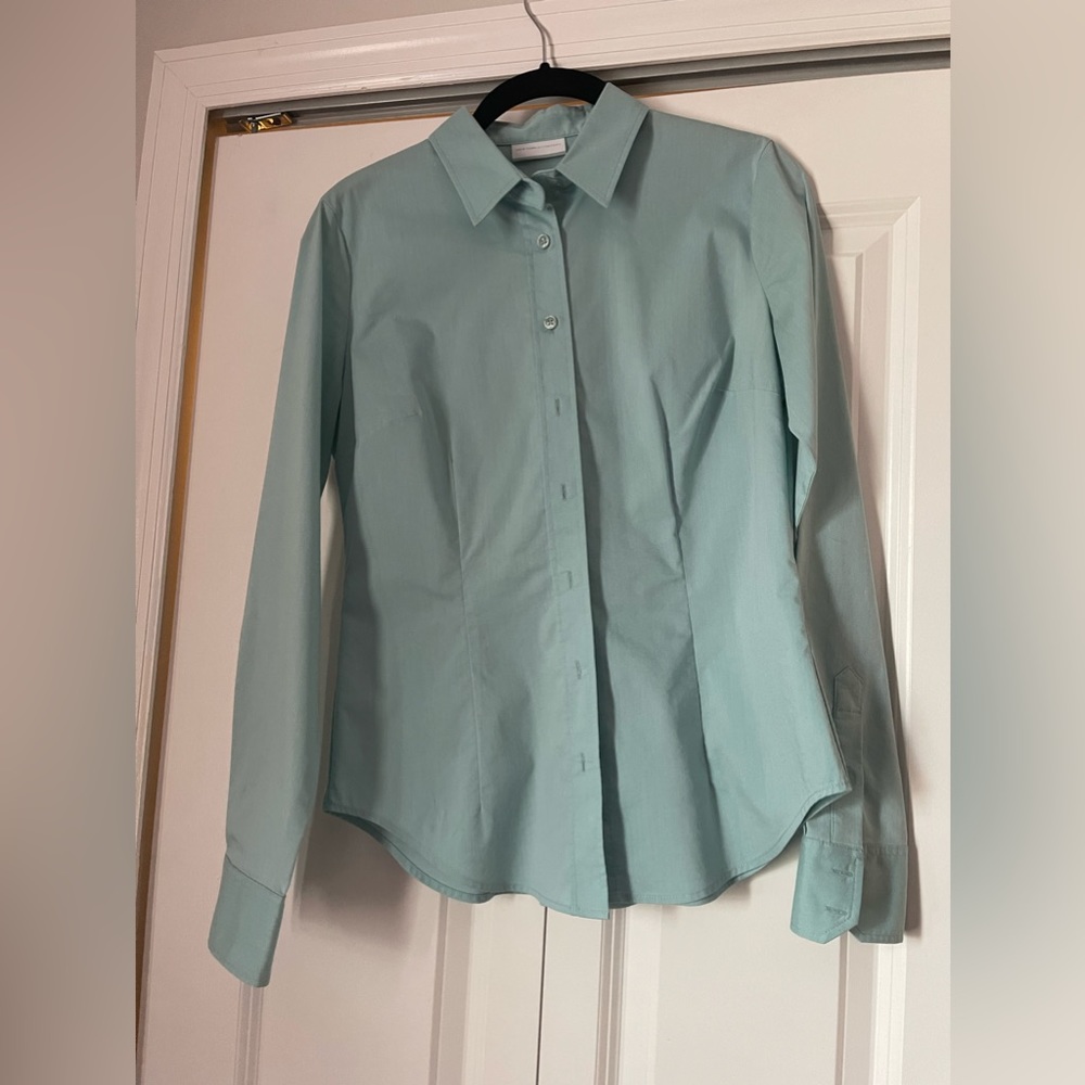 New York & Company, S, Teal long sleeve button up shirt